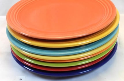 LOT of 8 FIESTA WARE 12" plates in a variety of colors