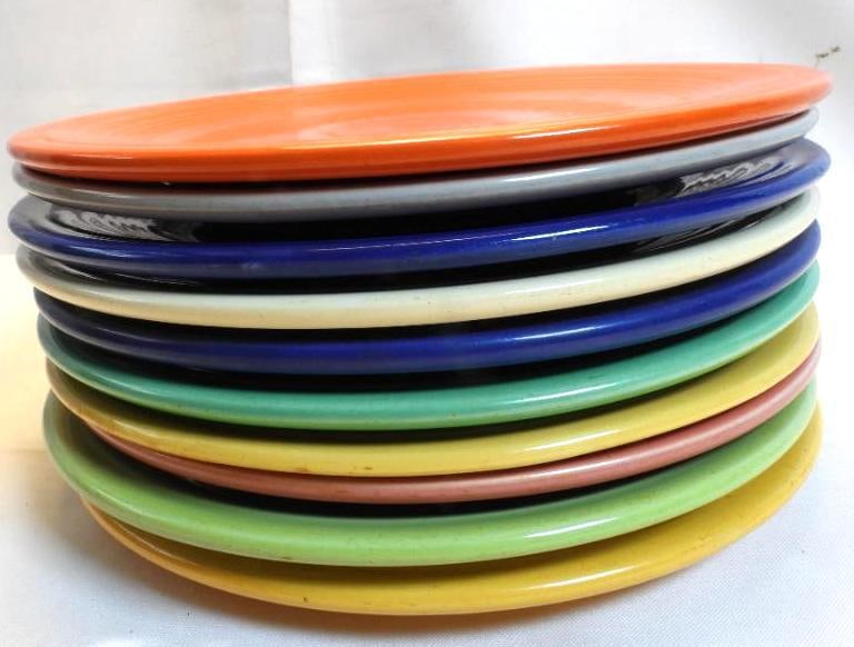 LOT of 10 FIESTA WARE 9.5" in a variety of colors (1 of 8)