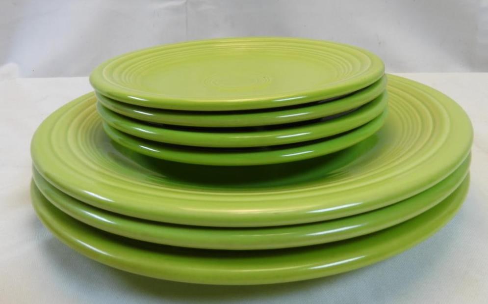 LOT OF 7 FIESTA WARE lime green plates (1 of 6)