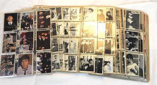 Large lot of BEATLES Collector Cards in collector's sleeves
