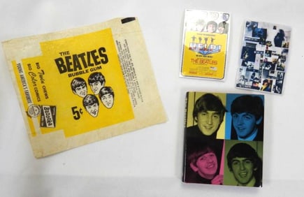BEATLES Ephemera Lot including bubble gum wrapper