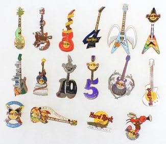 LOT OF 16 Hard Rock Café pins including anniversary and member pins