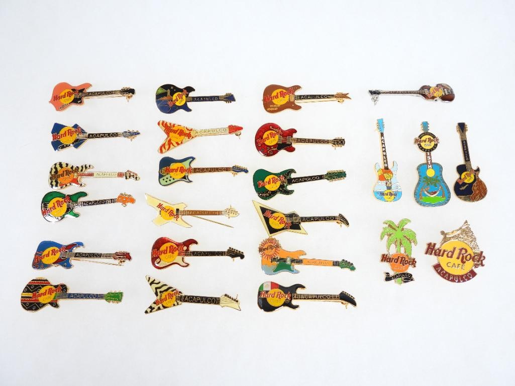 LOT OF 24 Acapulco Hard Rock Café pins: LOT OF 24 Acapulco Hard Rock Café pins, see photos for designs