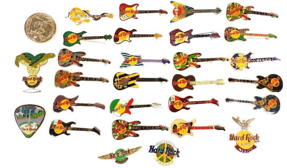 LOT OF 28 Hard Rock Café pins including Mexico and Cabo San Lucas: LOT OF 28 Hard Rock Café pins including Mexico and Cabo San Lucas, 2nd Anniversary; see photos for designs