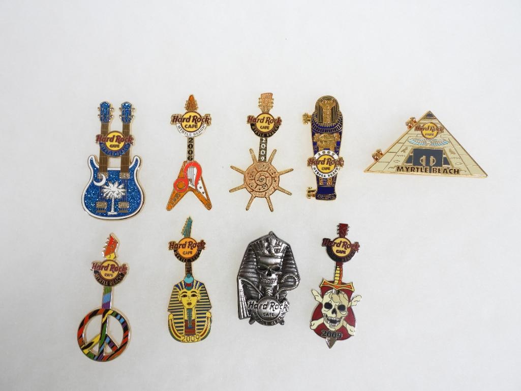 LOT of 9 Myrtle Beach Hard Rock Café pins: LOT of 9 Myrtle Beach Hard Rock Café pins (see photos for designs)