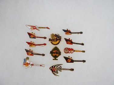 LOT OF 12 Hard Rock Café pins including Pattaya and Singapore