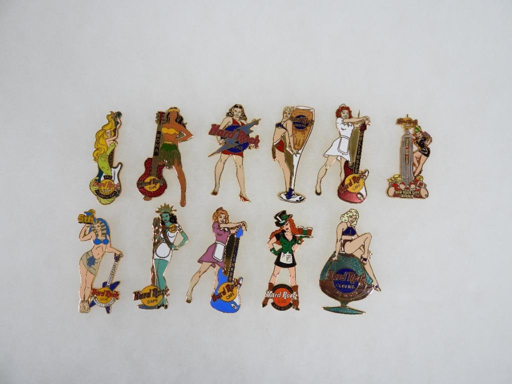 LOT OF 11 Hard Rock Café pins including 5th Anniversary Myrtle Beach: LOT OF 11 Hard Rock Café pins including 5th Anniversary Myrtle Beach, Hollywood, Las Vegas, Online (see photos for designs)