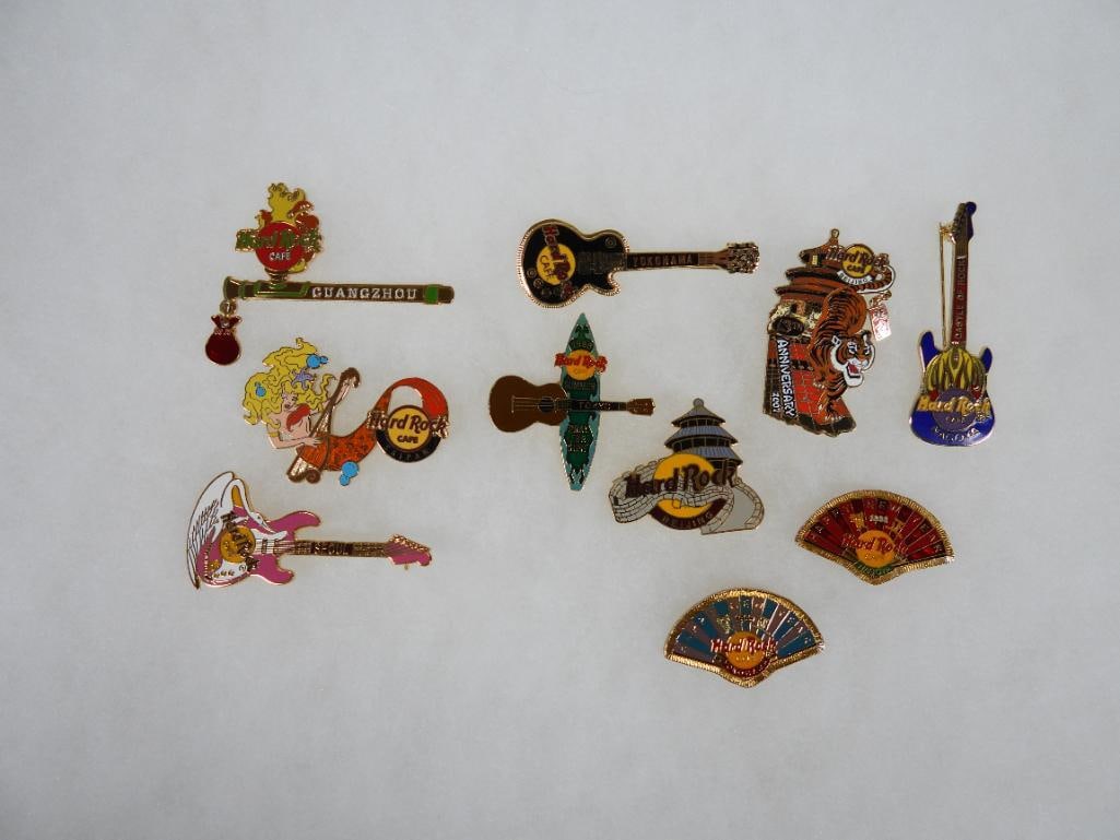 LOT OF 10 Hard Rock Café pins including Beijing, Nagoya, Saipan and more: LOT OF 10 Hard Rock Café pins including Beijing, Nagoya, Saipan, Guangzhou, and 13th Anniversary (2007), see photos for designs