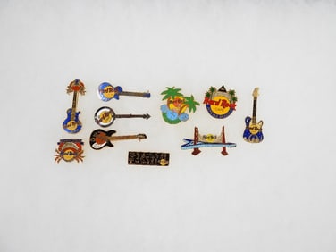 LOT OF 10 Hard Rock Café pins including St Louis, Aspen and Baltimore