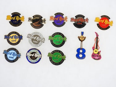 LOT OF 13 Pin Collectors' Club Hard Rock Café pins