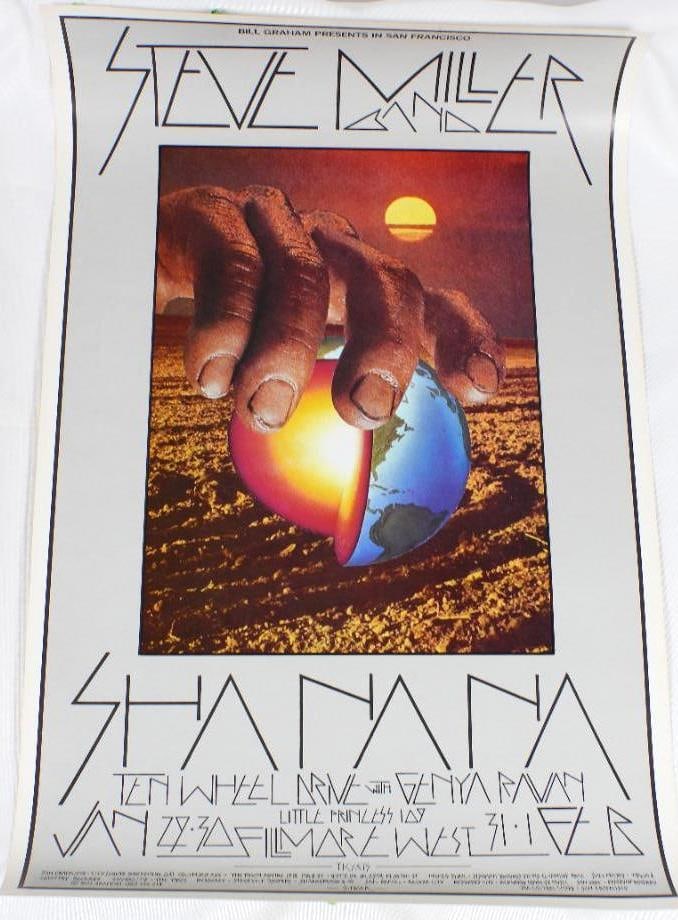 Vintage Steve Miller Band Shanana 14"x22" poster: Vintage Steve Miller Band Shanana 14"x22" poster, been rolled to store
