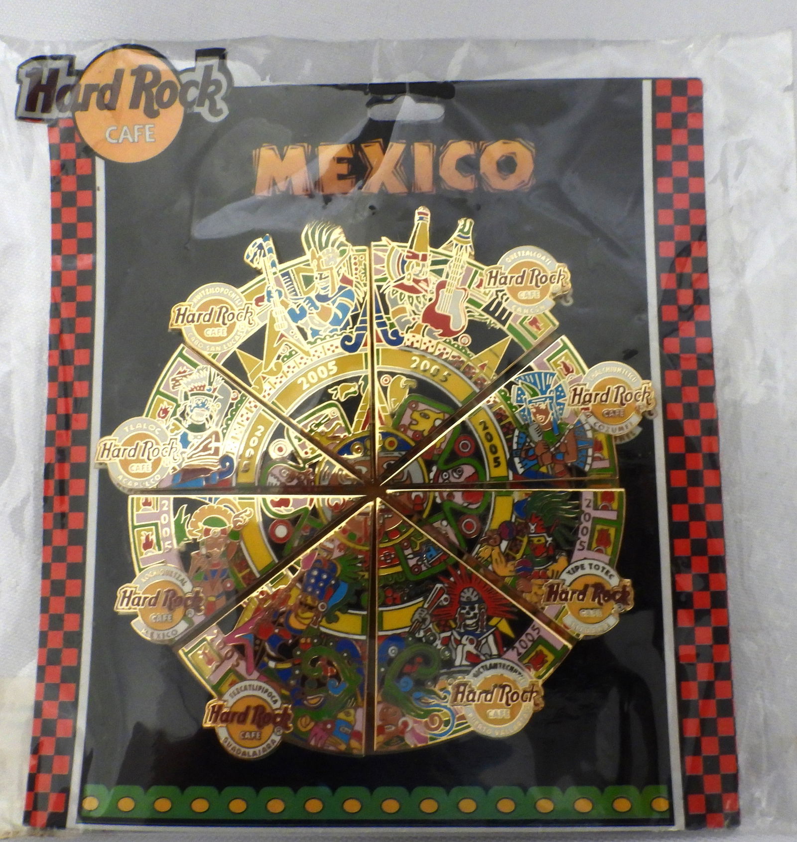 NEW Hard Rock Cafe Set of 8 Mexico 2005 Calendar Puzzle Pins L.E. (1 of 5)