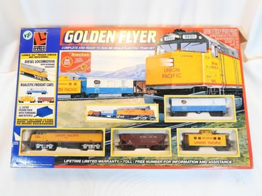 Golden Flyer, can run on HO Scale electric train set, in box