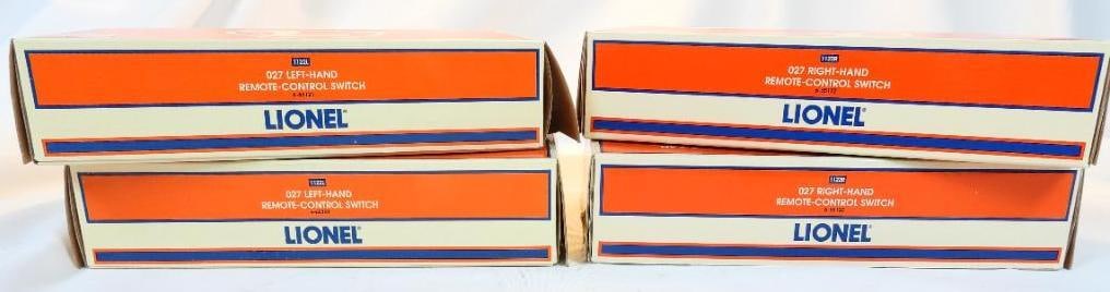LOT of 4 LIONEL train right-hand/left-hand remote control switches in boxes (1 of 4)