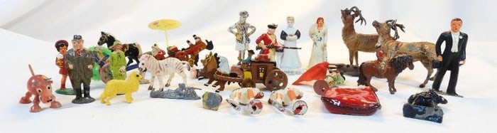 Vintage miniature toy figures and animals