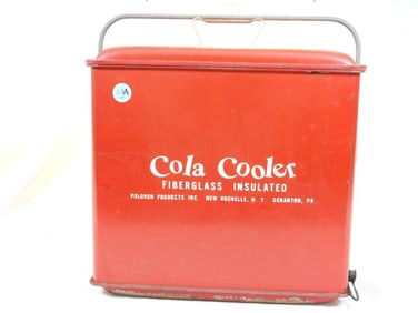 Vintage Fiberglass Insulated Red COLA Cooler