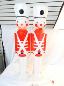 Vintage Christmas Blow Molds Light-up Toy Soldiers