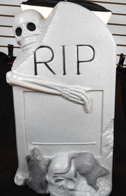 Vintage Halloween light-up tombstone decoration blow mold