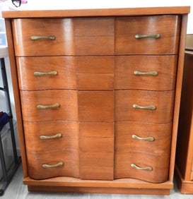 Vintage MCM 4 drawer wavy dresser