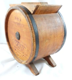 Antique Wooden Barrel Butter Churn