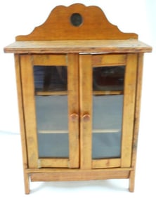 Vintage Wooden Doll Glass door cabinet
