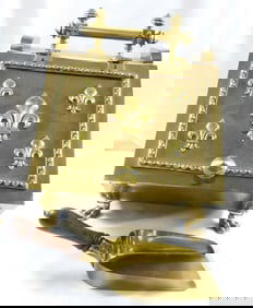 Brass peat hod/Silent Butler (ash butler) with shovel