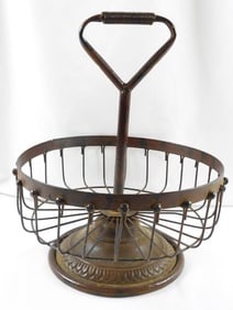 Vintage-style metal wire fruit or egg basket