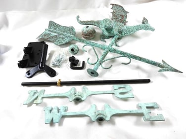 Unusual 3D Copper Dragon Weathervane