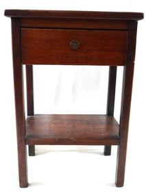 Small accent table with shelf and drawer