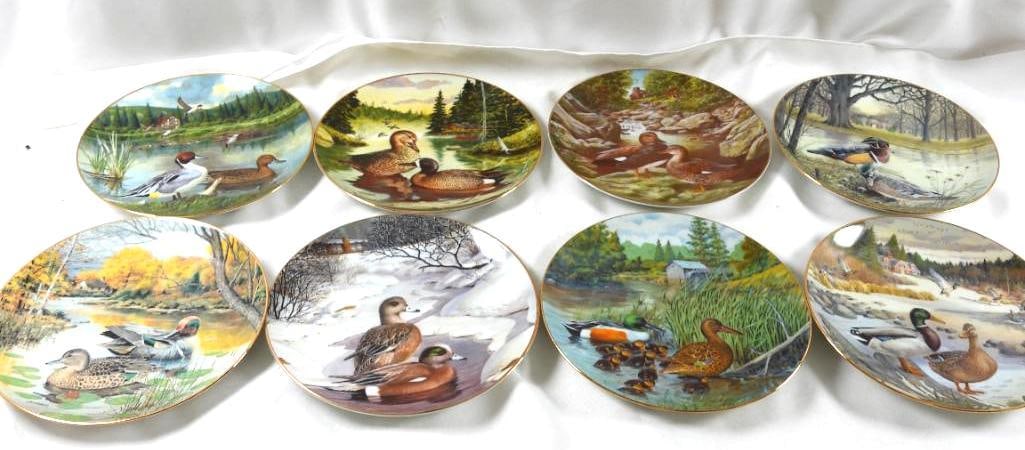 LOT OF 7 Knowles 8.25" duck plates: LOT OF 7 Knowles 8.25" duck plates, see photos for designs, titles and dates on back of plates