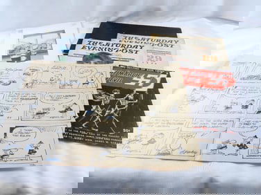 LOT OF 6 ephemera: Tim Maloney Inside Out WIZARD OF ID cartoon strip, Autographed. etc.