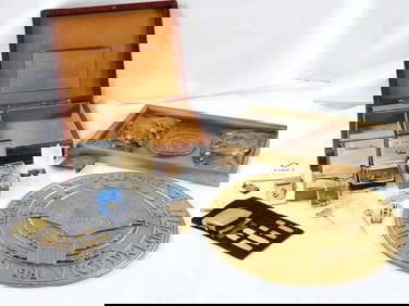 Huge lot of gentlemen's items in box and two wall d?cor