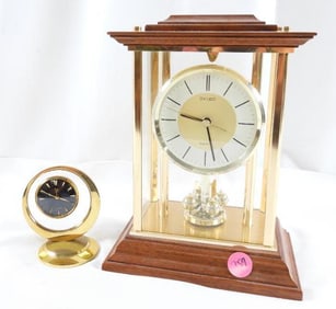 LOT OF 2 clocks including Seiko and Elgin desk clock