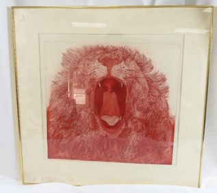 Red Lion Etching framed print