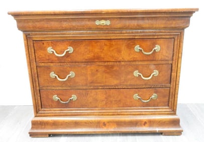 Vintage Henredon Charles X French Empire Burl Wood Gentlemen's Chest