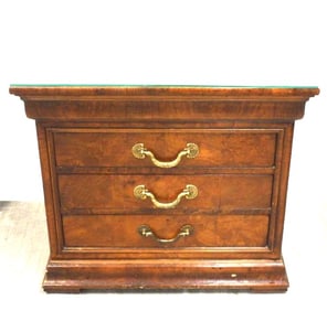 Vintage Henredon Charles X French Empire Burl Wood Night stand Accent chest