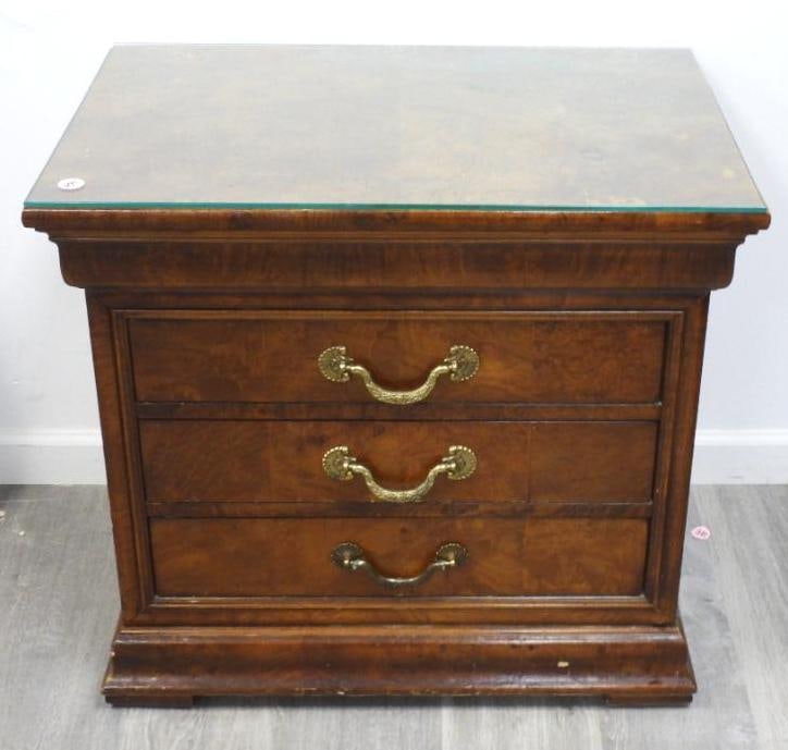 Vintage Henredon Charles X  French Empire Burl Wood  Night stand Accent chest (1 of 20)