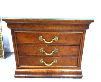 Vintage Henredon Charles X French Empire Burl Wood Night stand Accent chest
