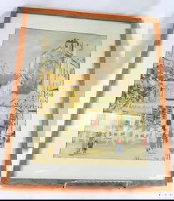 Framed Maurice Utrillo's "Le Lapin Agile" signed lithograph