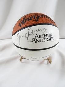 NCAA mini basketball Arthur Andersen Signed by Gary Lyman
