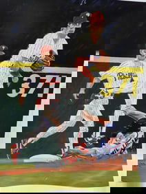 22" x 28" Baseball print signed by Mickey Morandini and Kevin Stocker