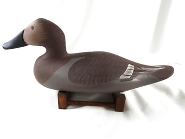 Captain Harry Jobes Hand-carved and painted wooden duck decoy, signed/dated 2007 Surf Scoter Drake