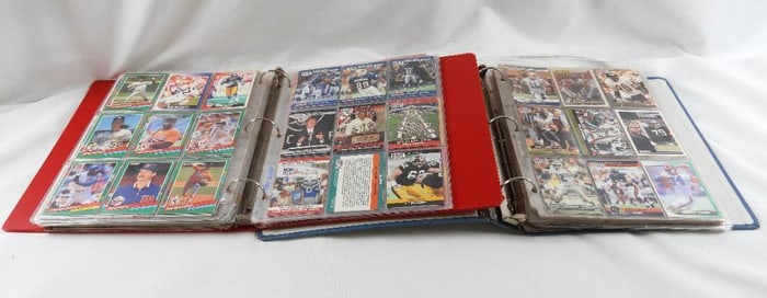 LOT OF 2 Large binders of sports football, baseball and basketball cards