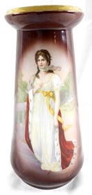 Antique ZS & Co. Porcelain Vase featuring portrait of Queen Louise of Prussia