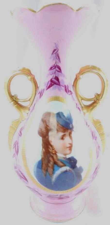 C S & Z Bavaria Portrait vase: C S & Z Bavaria Portrait vase, 13.75"T x 6.5"W