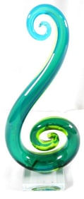 Vintage Chic Large 12" MURANO Art Glass swirl Abstract Free Form Structure