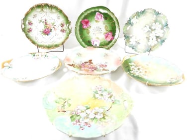 LOT OF 7 decorative floral plates including Royal Vienna, D&C and T&V