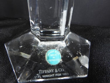 LOT OF 2 Tiffany CRYSTAL CANDLESTICKS