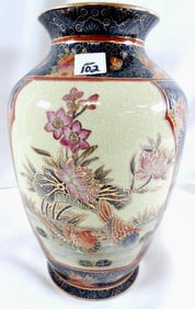 Japanese Satsuma 12" tall vase