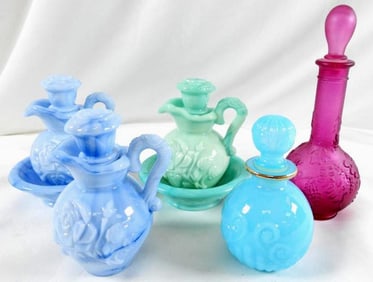 LOT OF 5 vintage Avon Milk Glass items